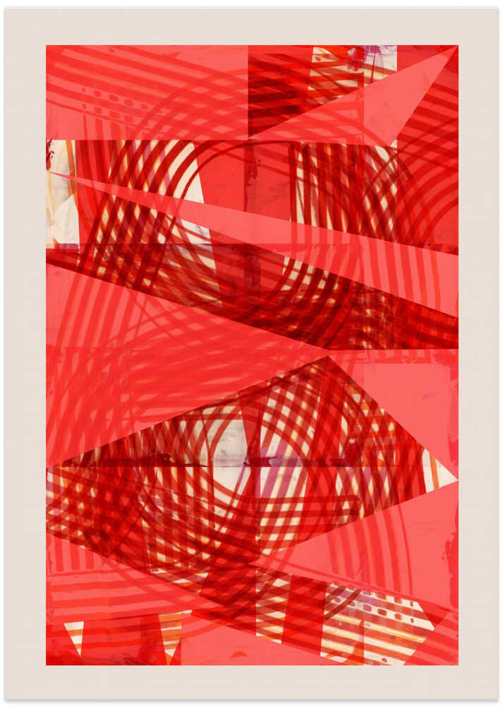 Red Geometric Weave No.1