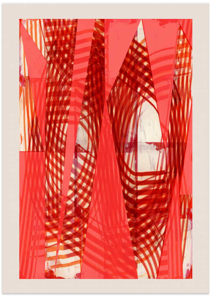 Red Geometric Weave No.2