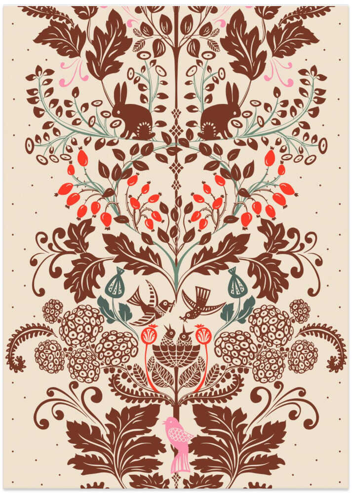 Garden Tales damask XXL panel pattern