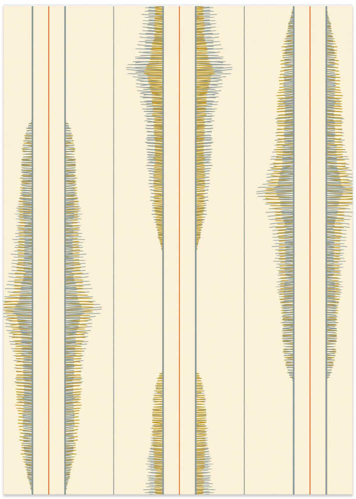 Boho ikat stripes cream and dusty blue pattern