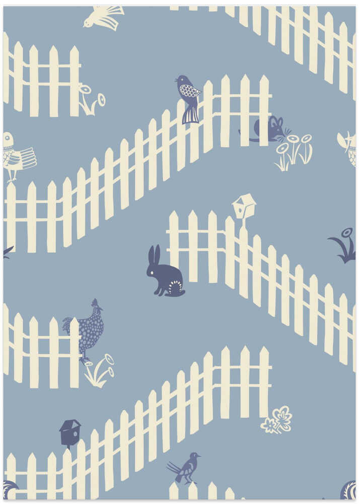Garden view blue shades pattern