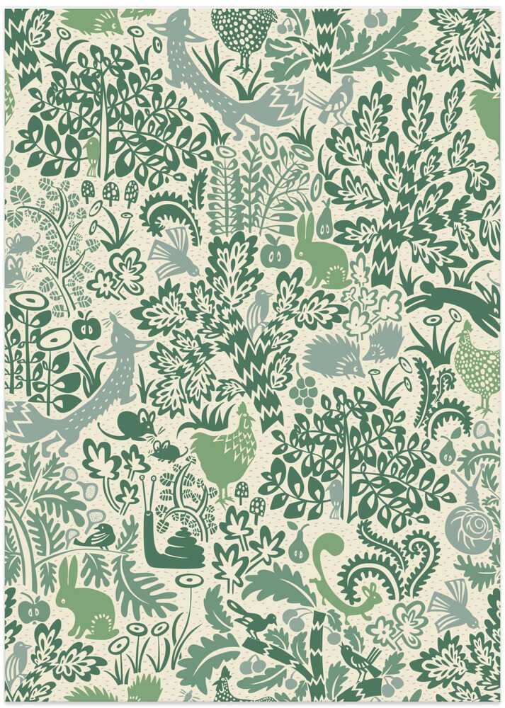 Garden Tales green shades pattern