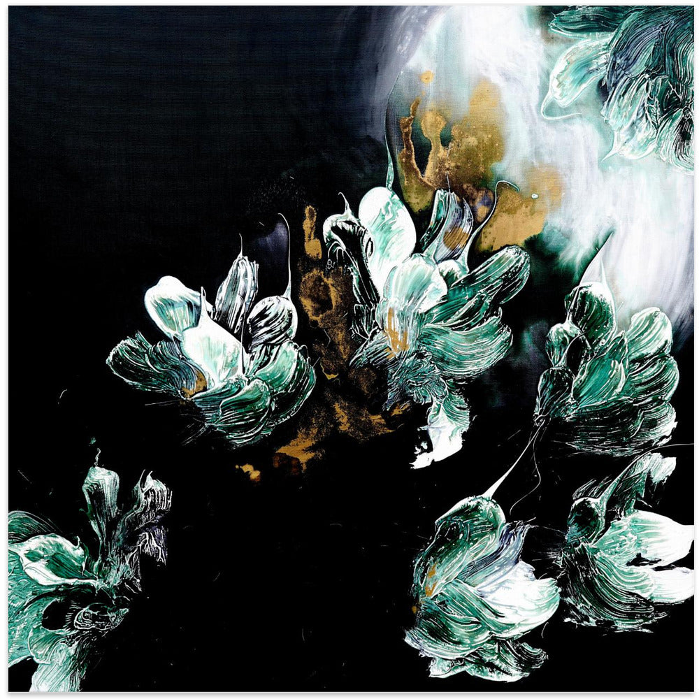 Celestial Garden with Green and White Flowers