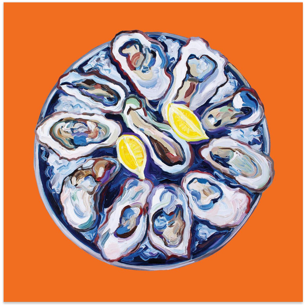 Oysters On a Plate Orange