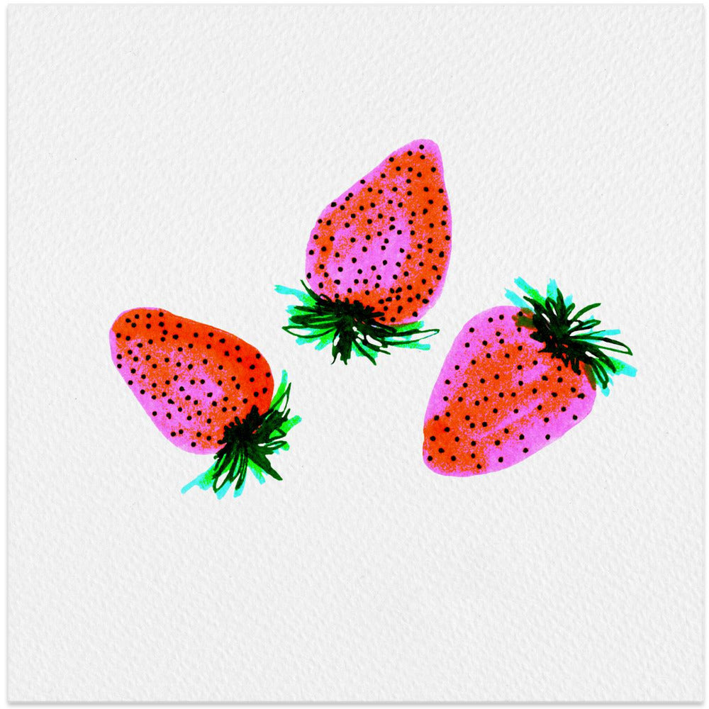 Red Lavender Sweet Strawberries Fruit
