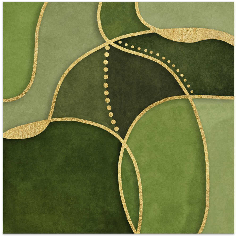 Calm Shapes Green Gold
