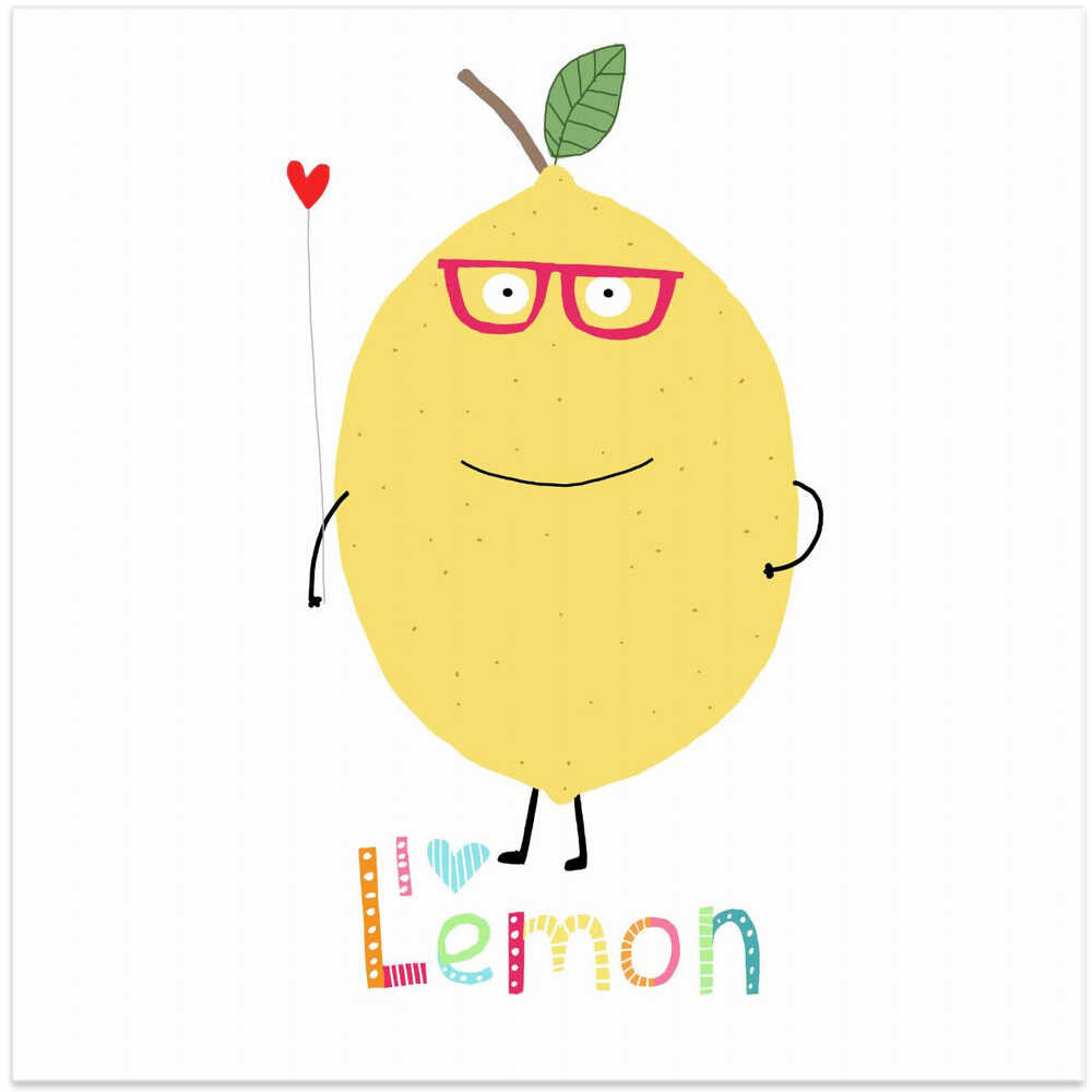 I Love Lemon! A Cute Lemon Holding a Love Heart.