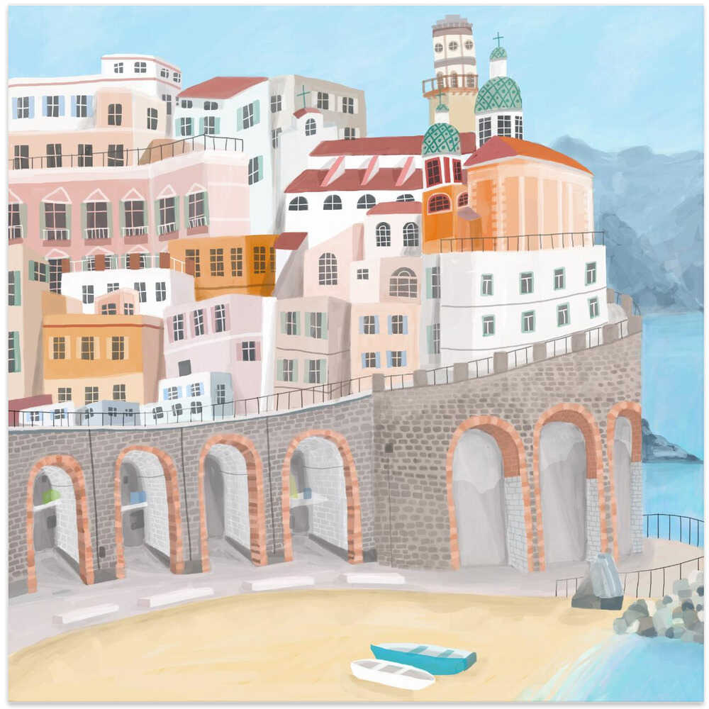 Atrani on the Amalfi coast, Italy by Artist Carla Daly