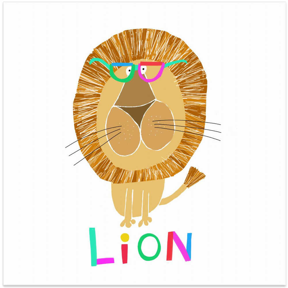 Funny Lion Wearing Glasses by Artist Carla Daly