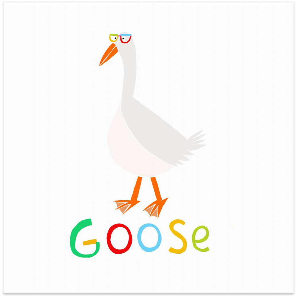 Happy Goose Wearing Colorful Glasses by Artist Carla Daly