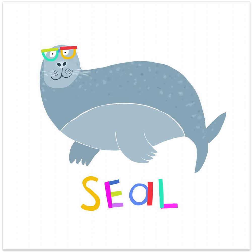 Happy Seal Wearing a Large Pair of Glasses by Carla Daly