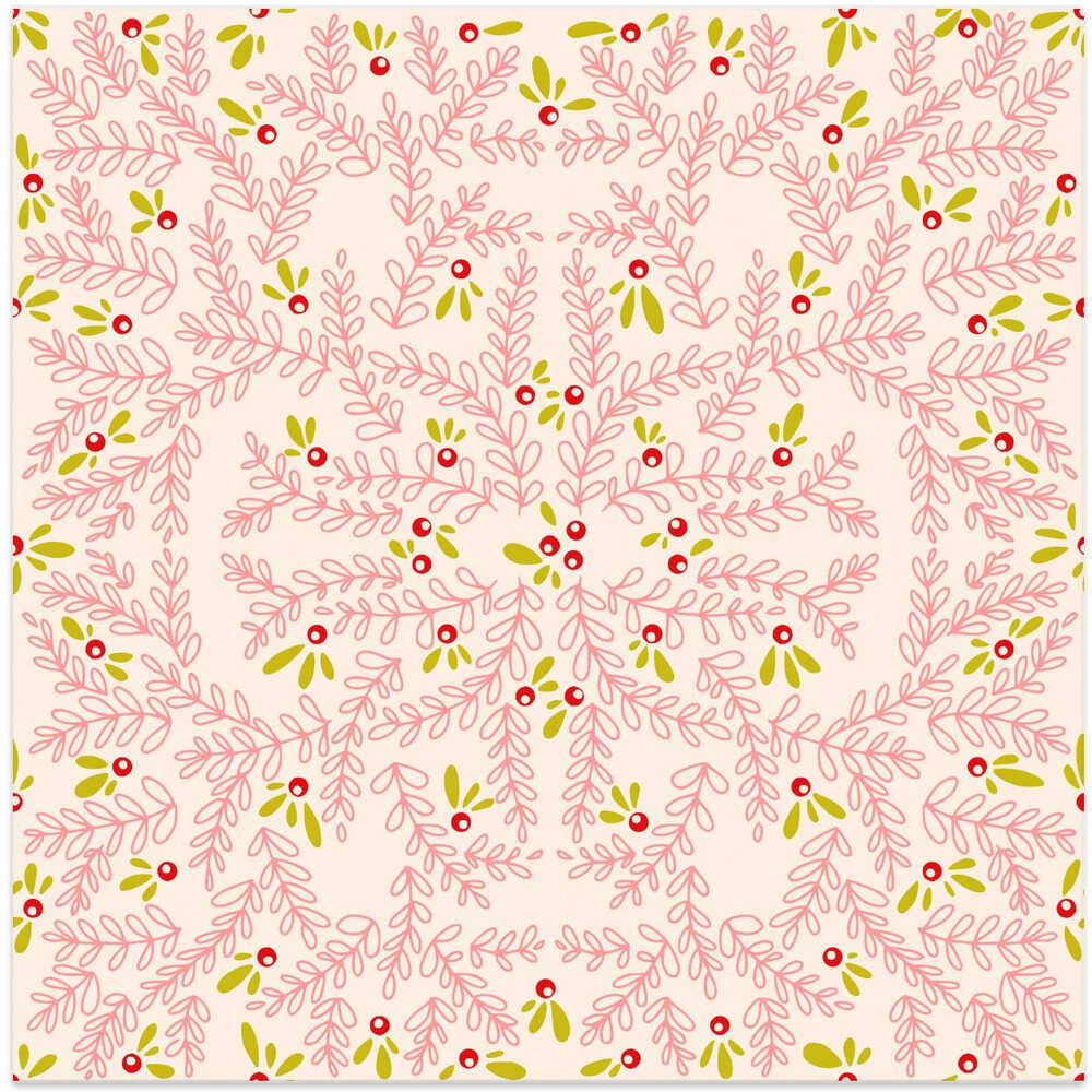 Wonderful holiday joy twigs soft pink pattern
