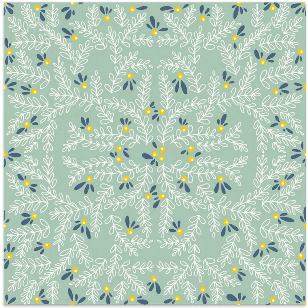 Wonderful holiday joy twigs mint pattern