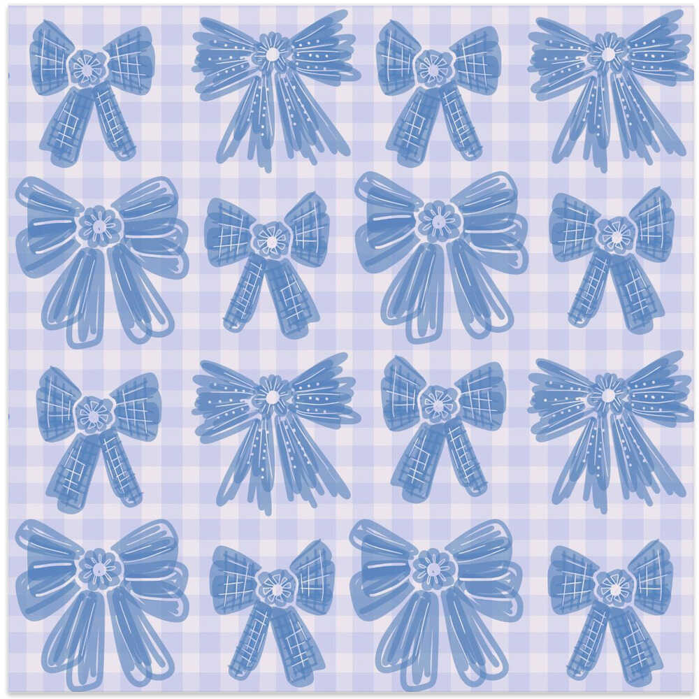 Gingham Bows Blue