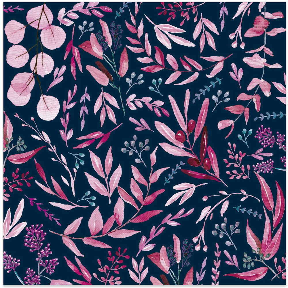 Eucalyptus Leaves Pattern Dark Pink