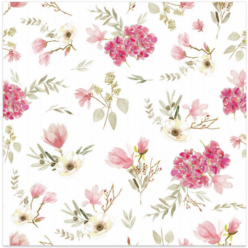 Floral Bouquets Pattern Light Pink