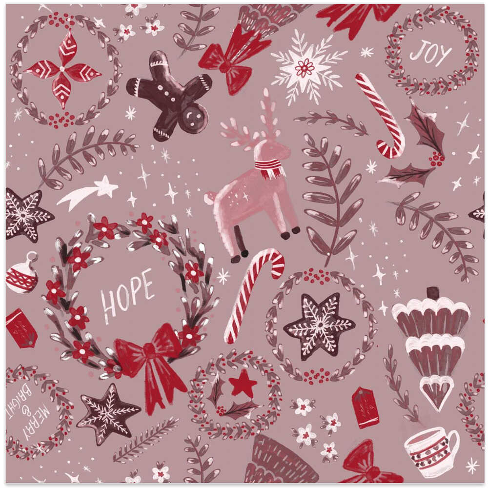 Magical Christmas Red Pattern