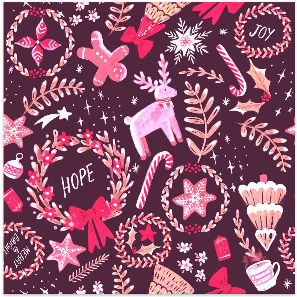Magical Christmas Black Pattern