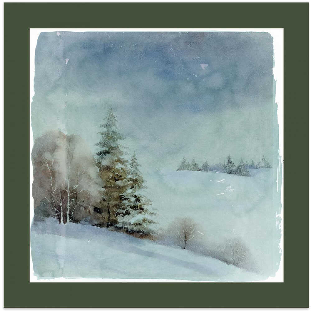 Winter Scene: Christmas Tree Vintage Style 7