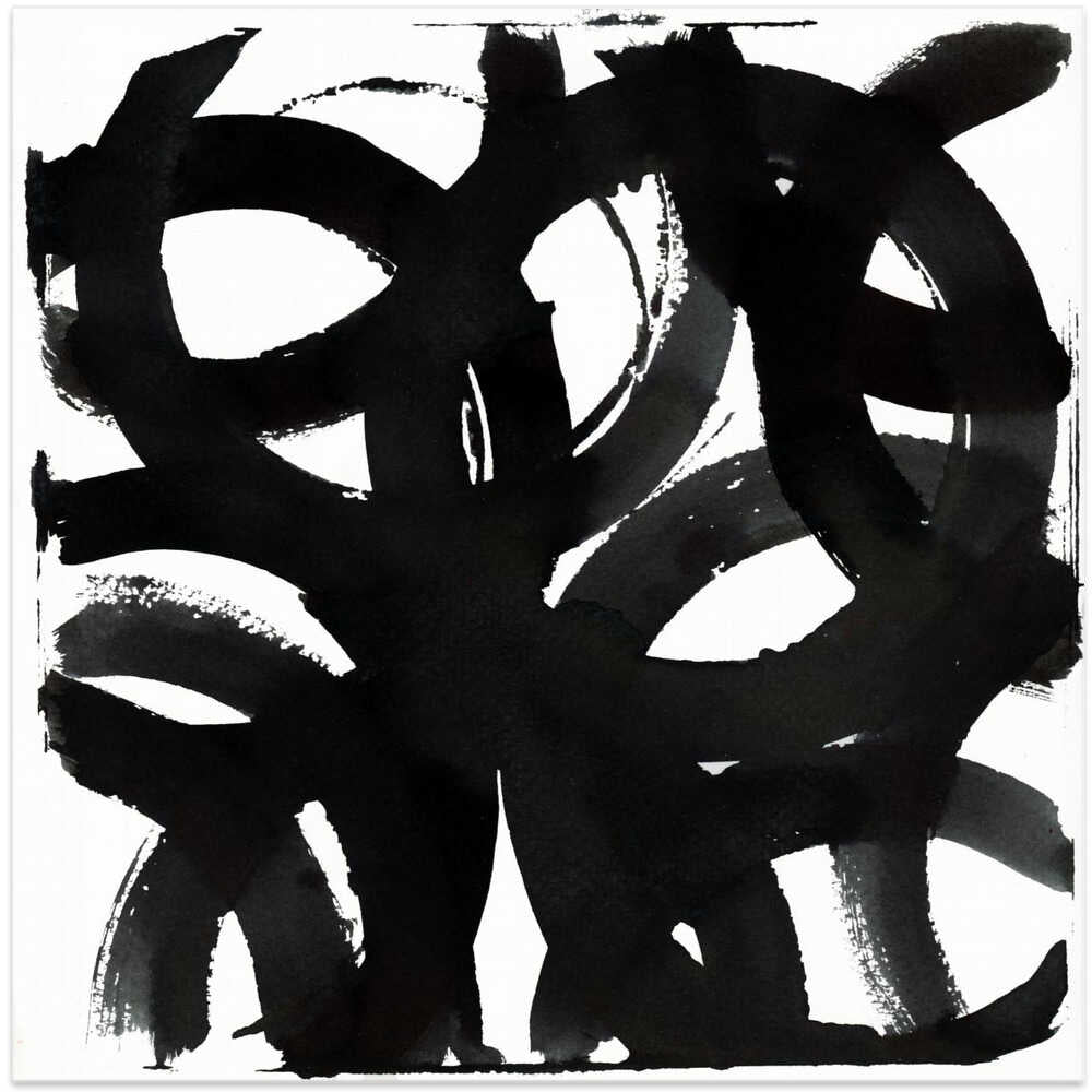 Black Ink Curls Print