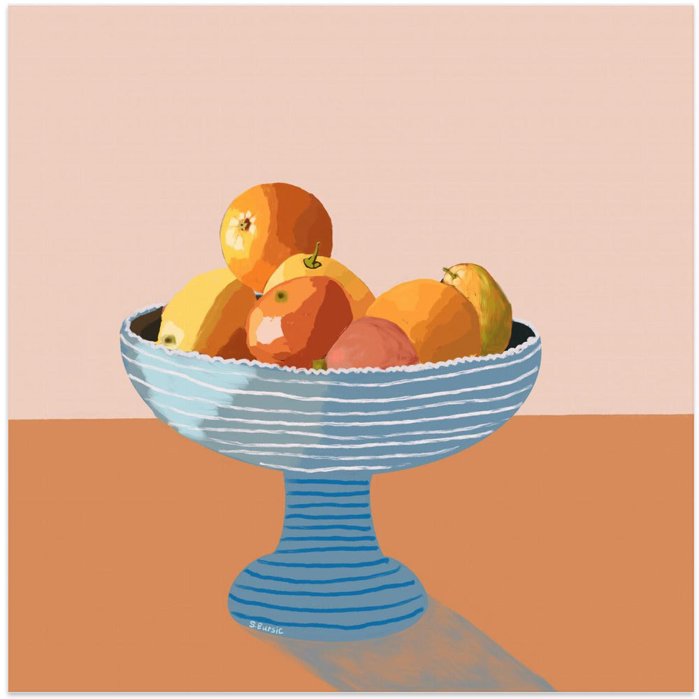 Blue fruit bowl