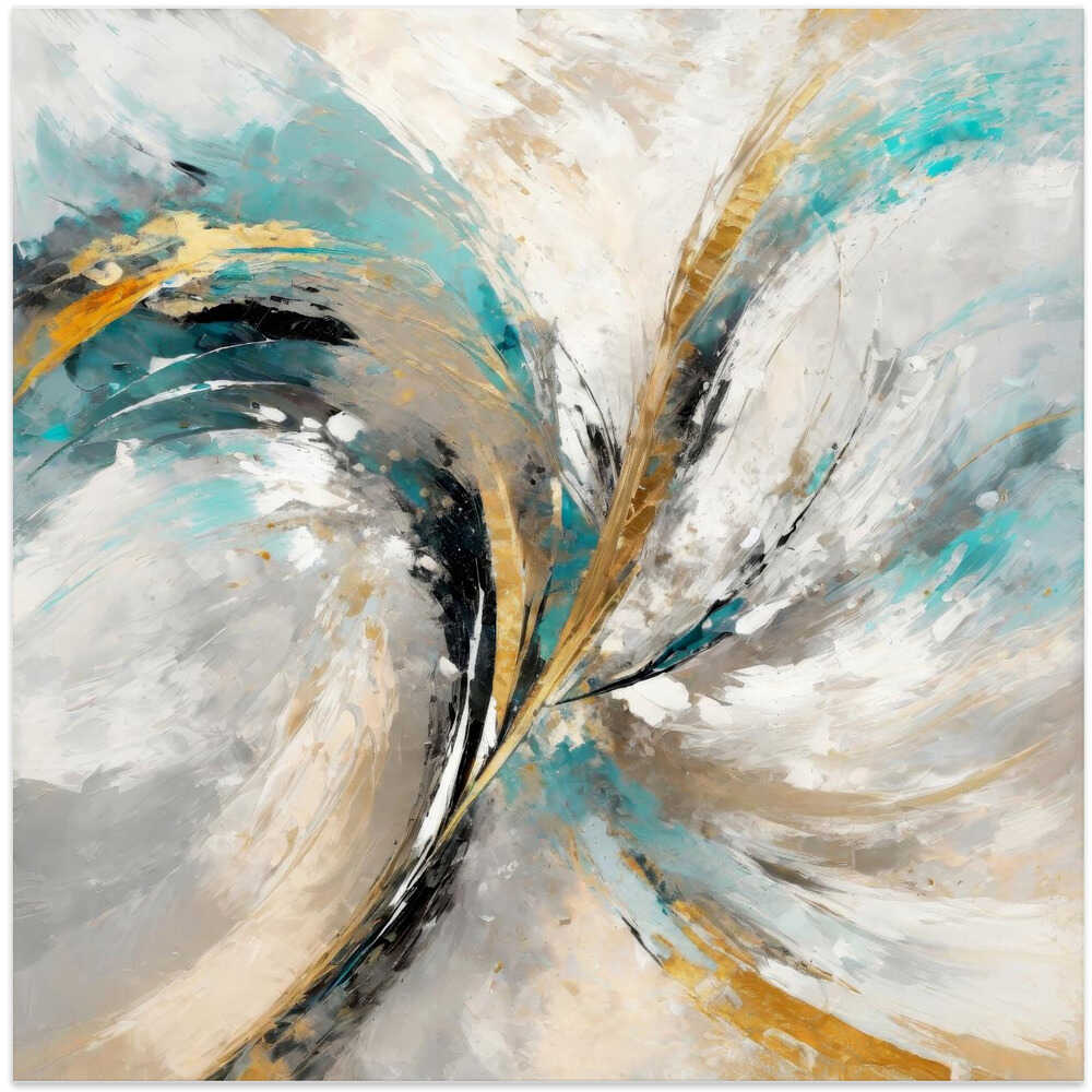 Abstract Painting with Swirling colorful Brushstrokes