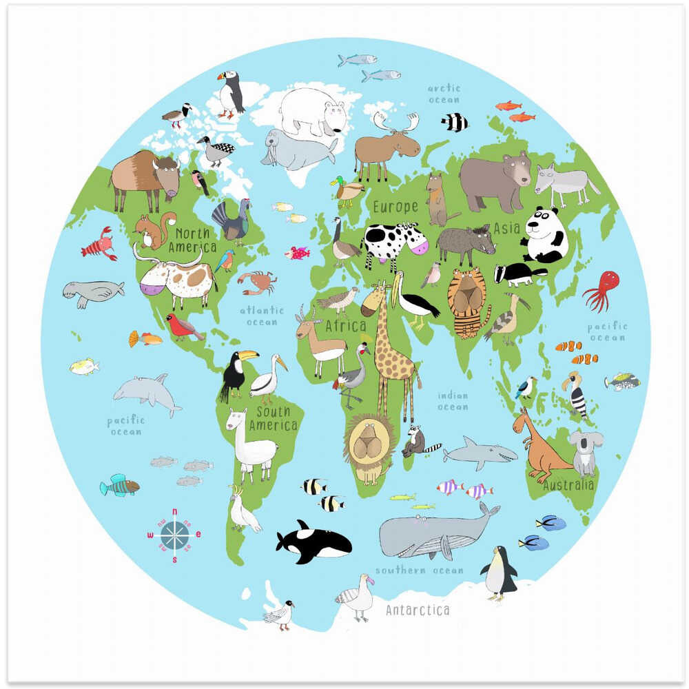 Illustrated World Light Blue By Carla Daly