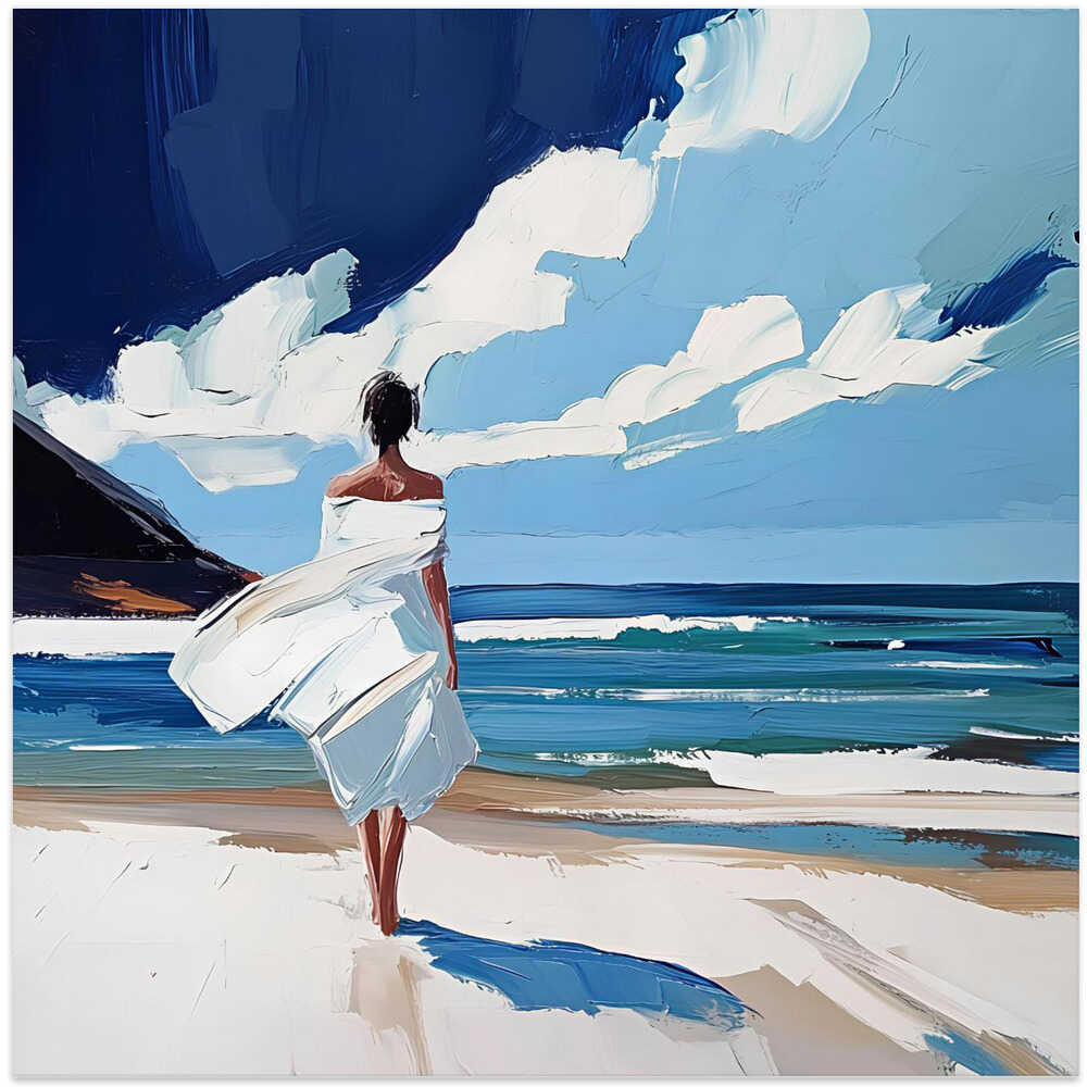 Woman Walking On the Beach