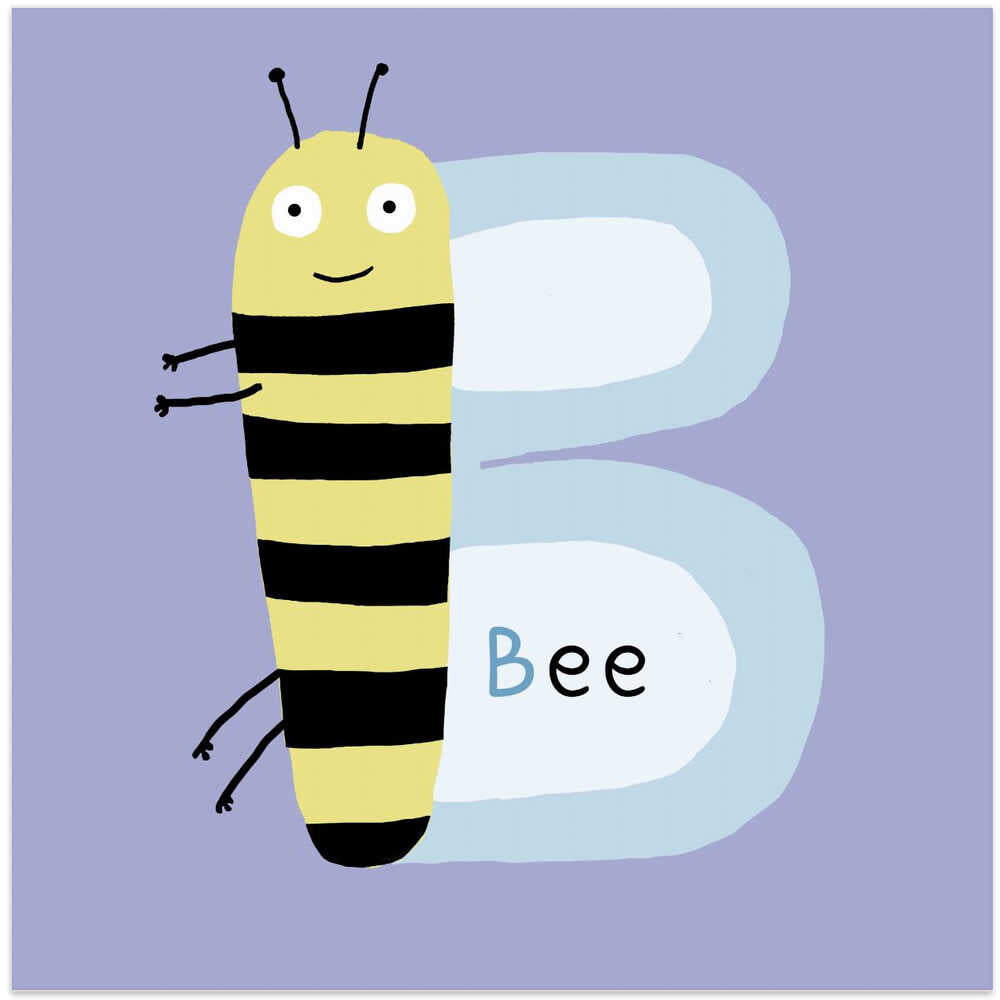 Smiling Bee Alongside A Large Letter "B"