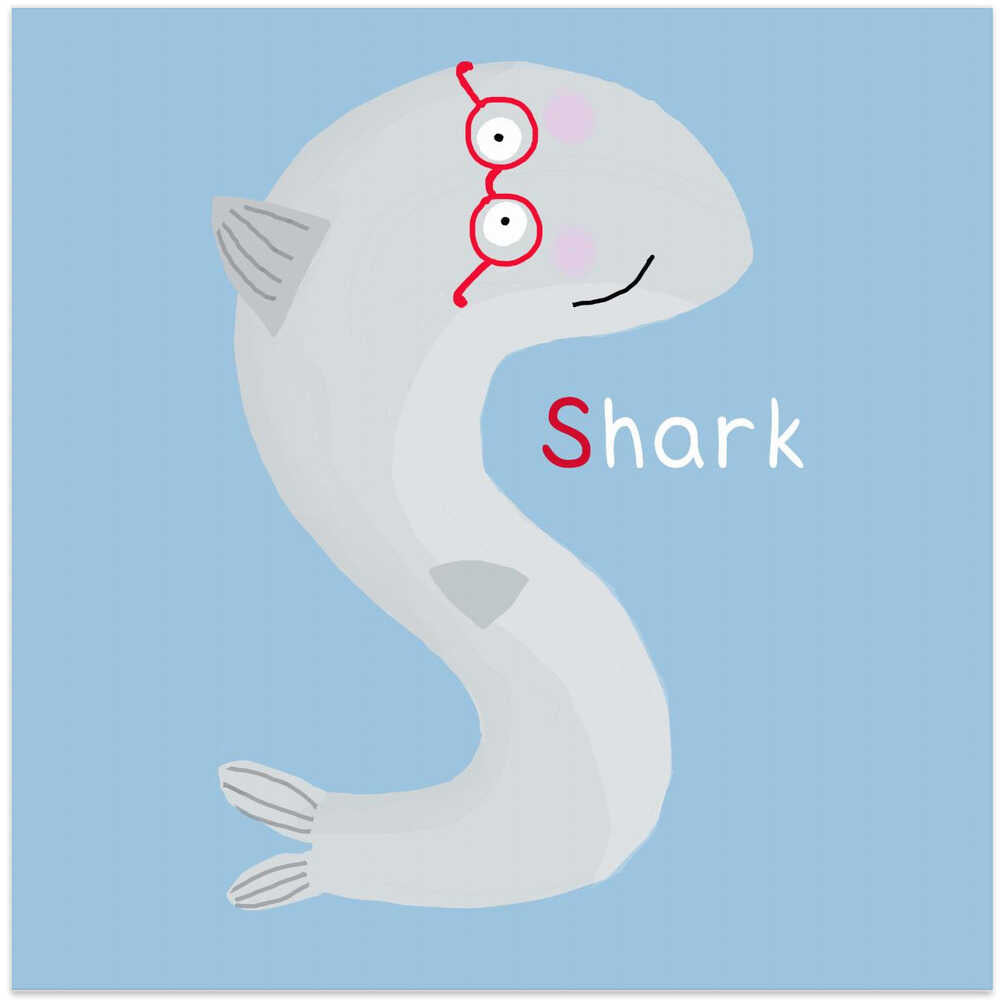 Cute Shark Wearing Red Glasses