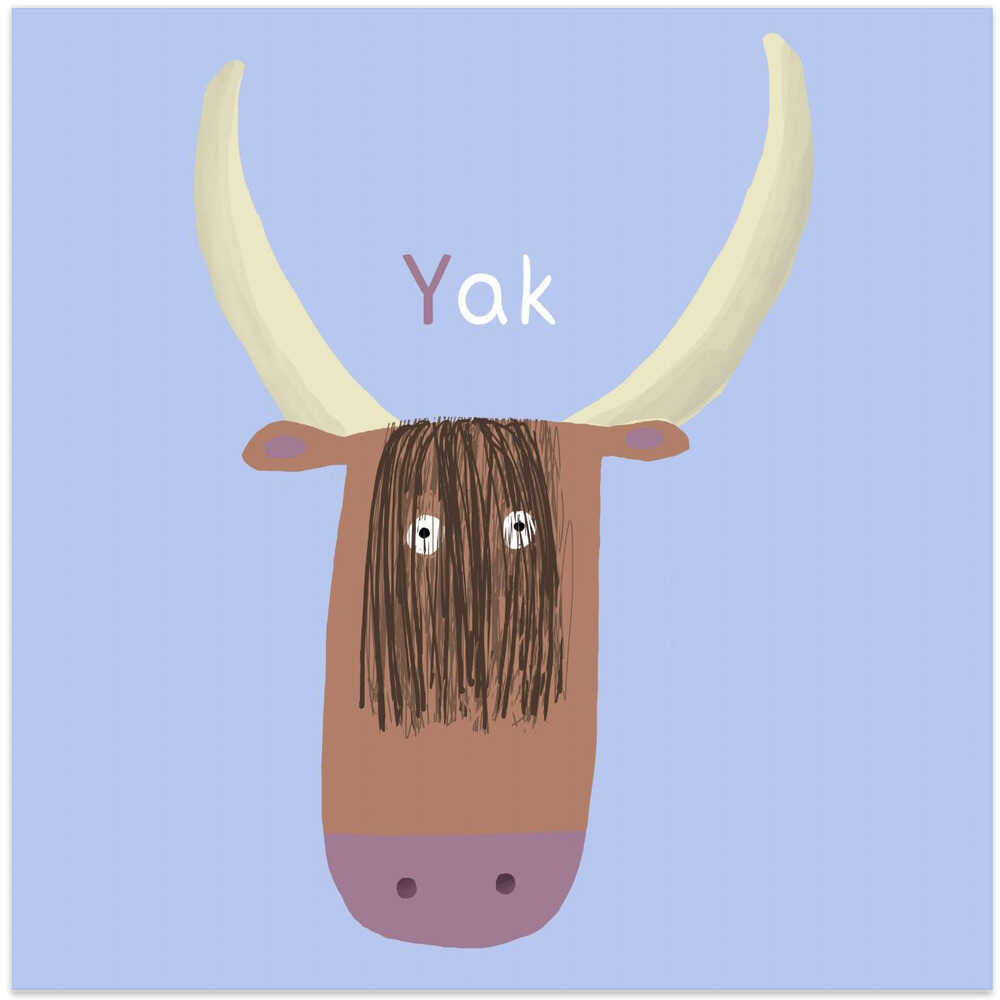 Stylized Yak Illustration With Large Horns
