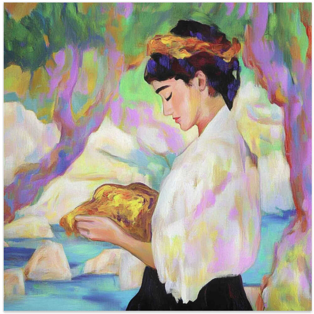 Woman in a Colorful Impressionistic Landscape