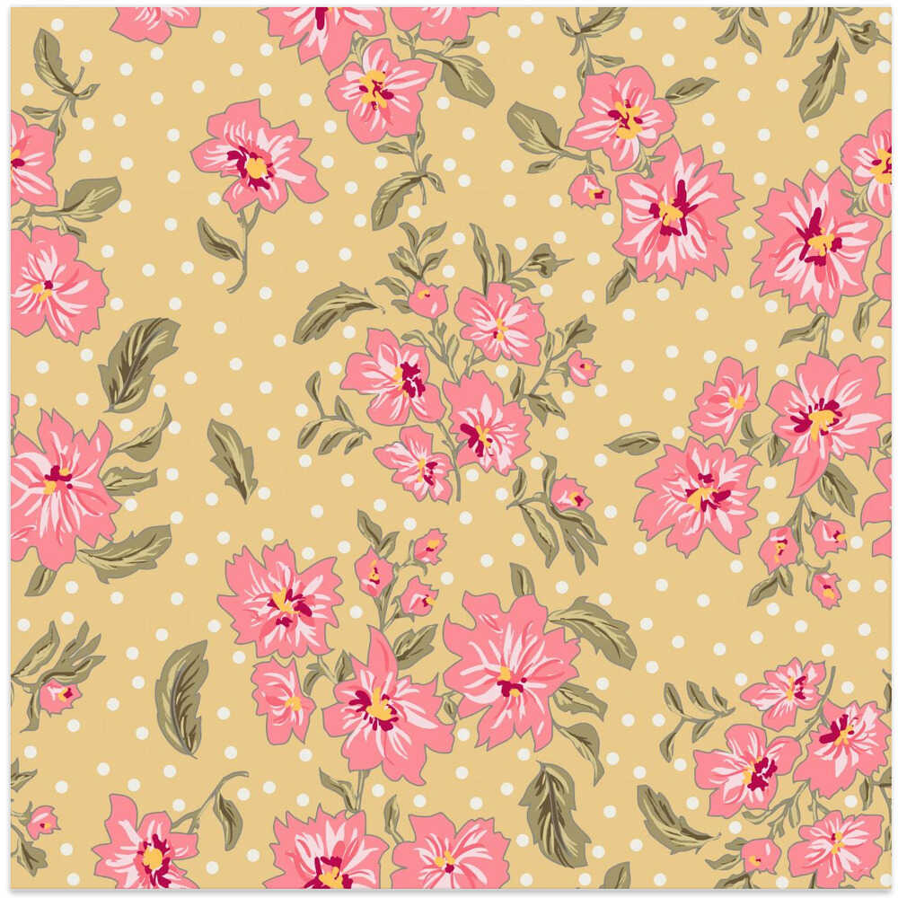 Floral Heritage bouquet vintage pink pattern