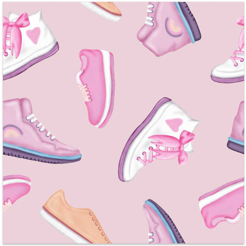 Sneakers and Bows Pattern