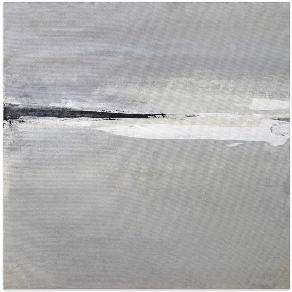Serene Horizon with Soft Gray and White Tones
