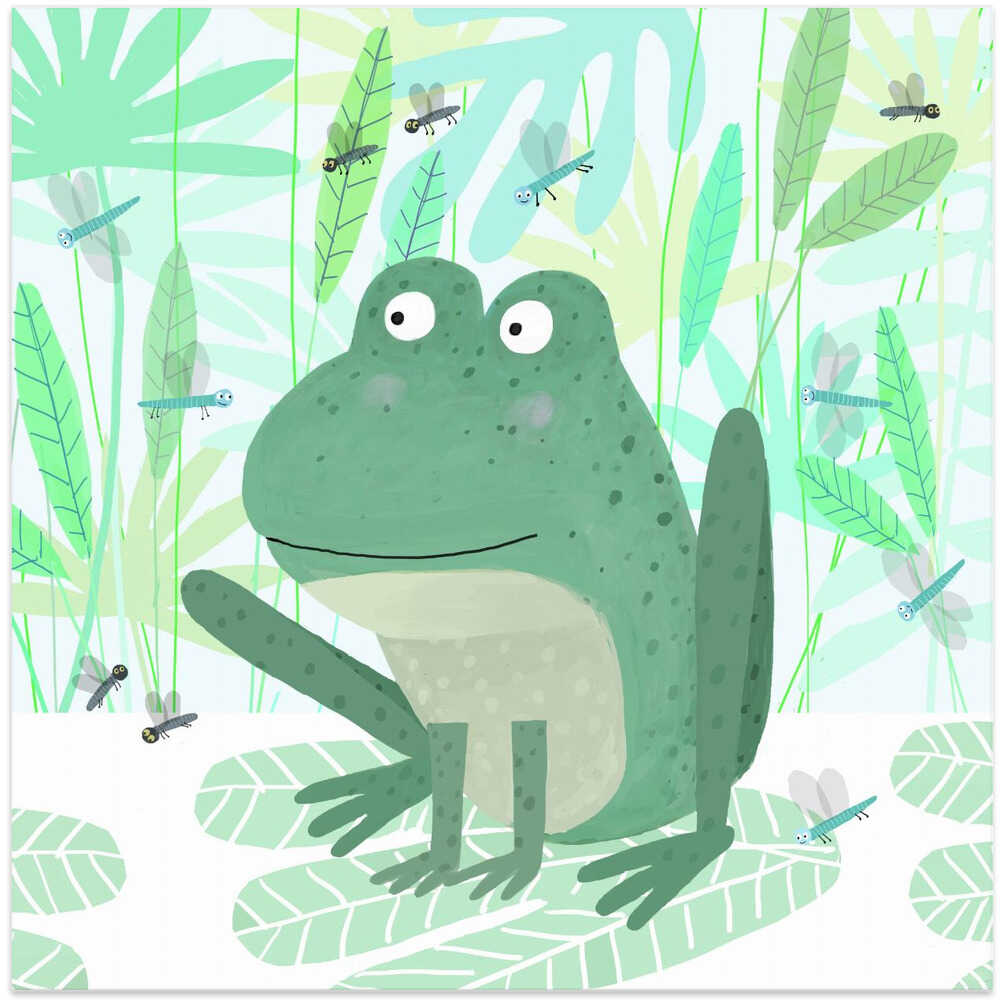 Swamp Frog with Cute Insects