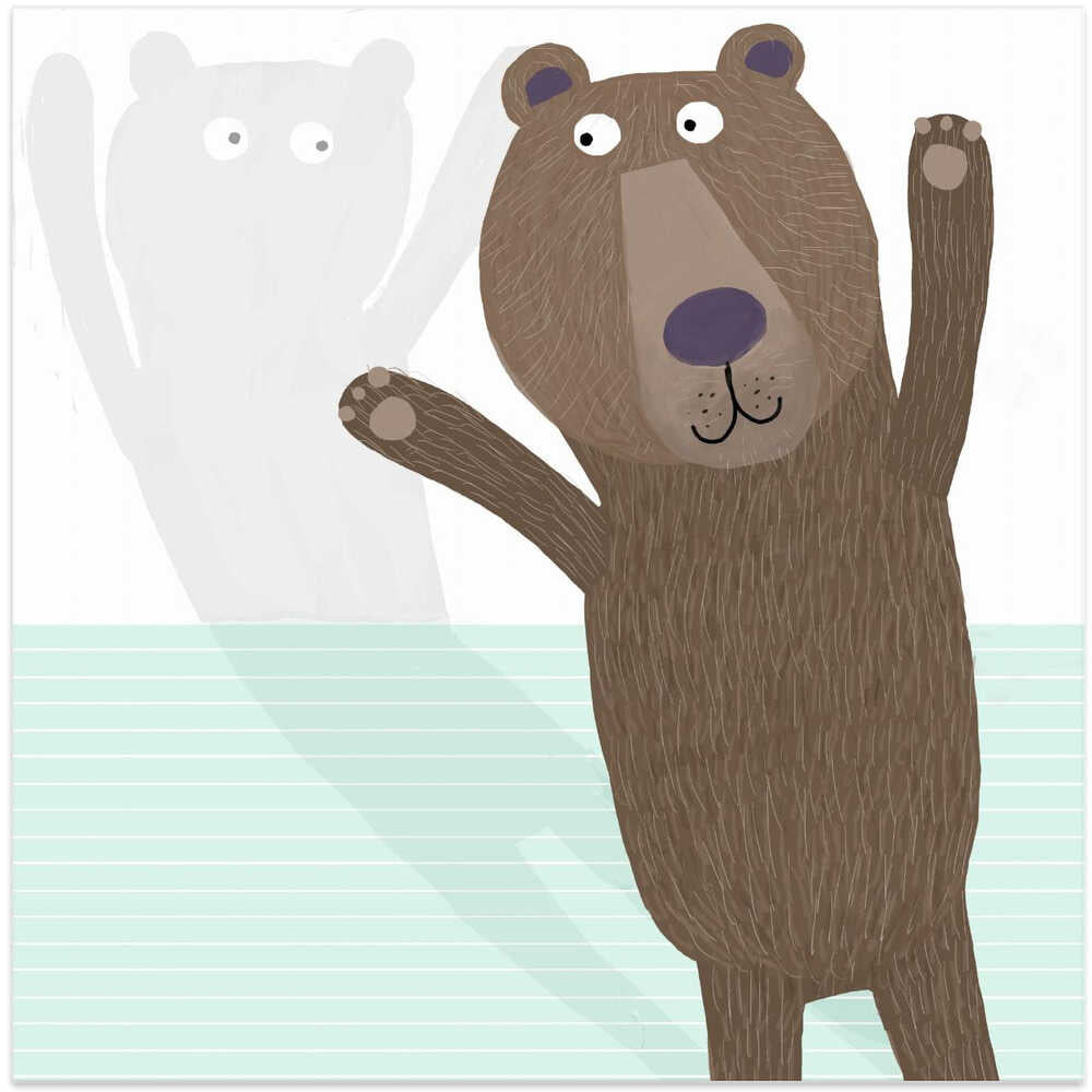 Funny Bear with Shadow by Carla Daly