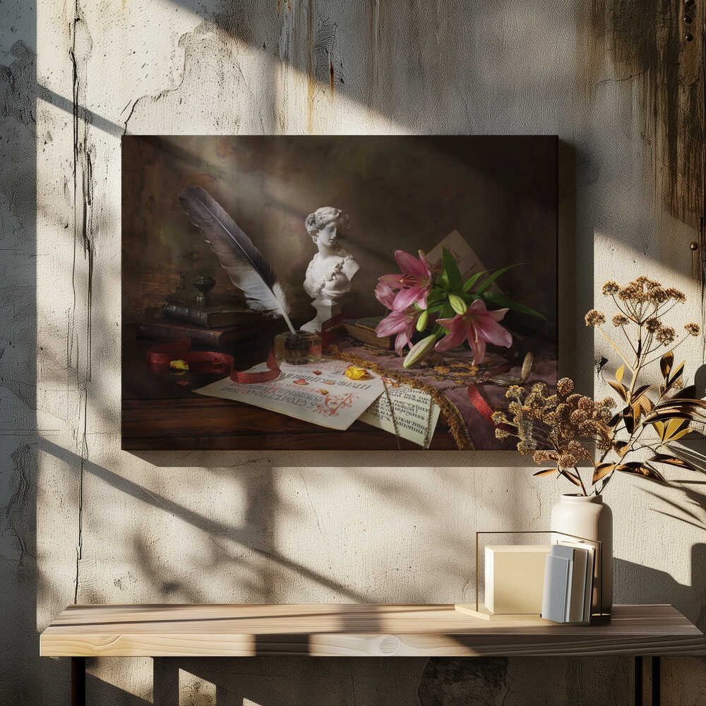 Still life with lily and bust