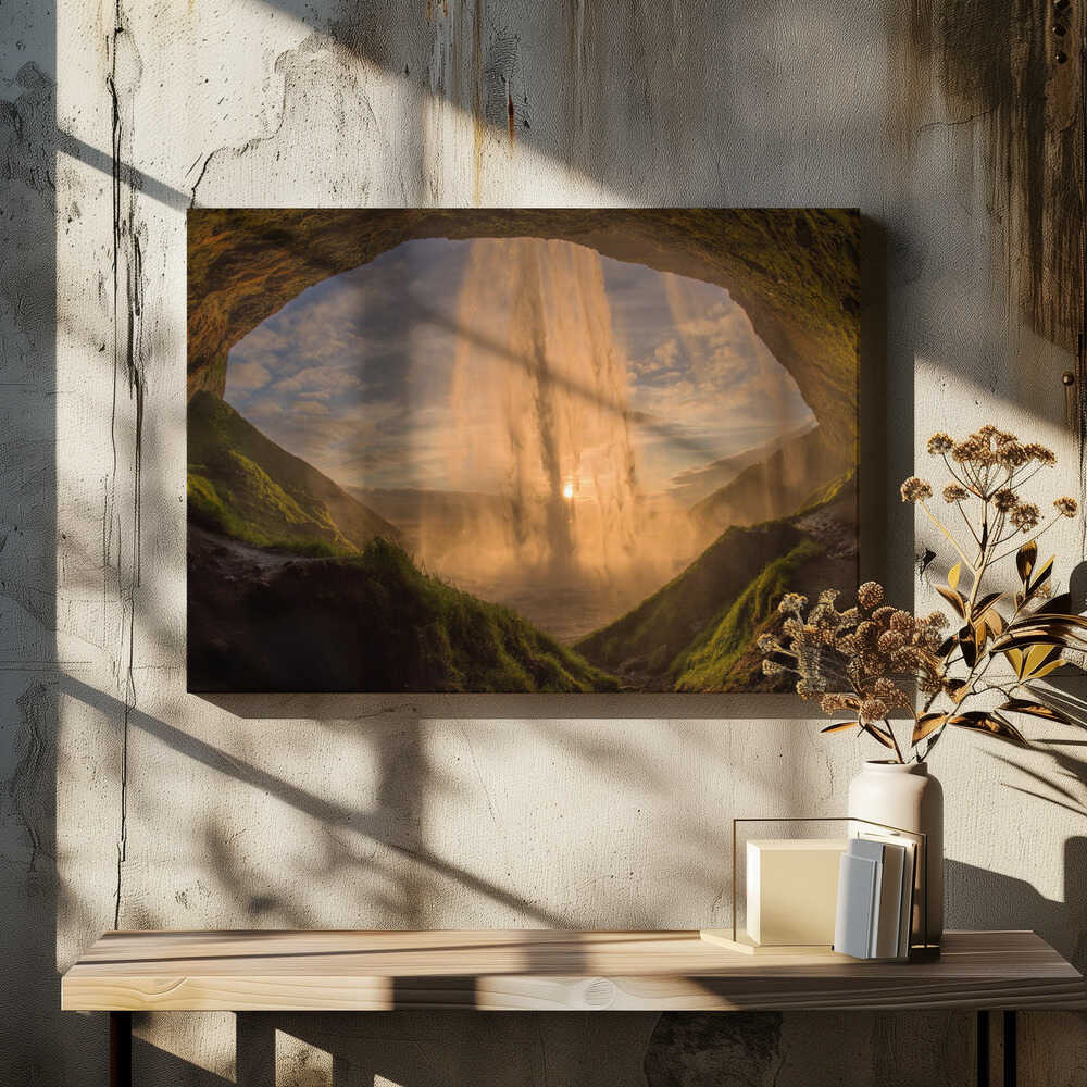 The waterfall Seljalandsfoss