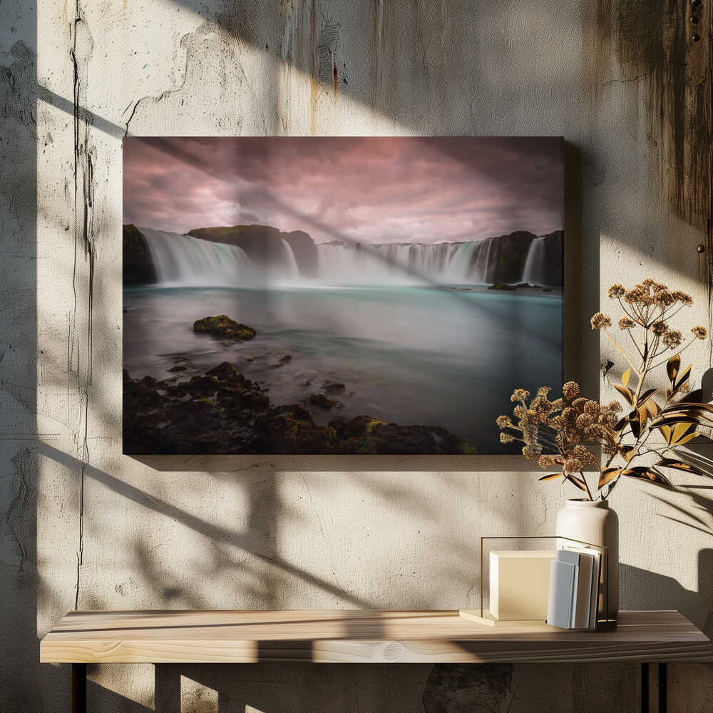 Waterfall Godafoss in Iceland