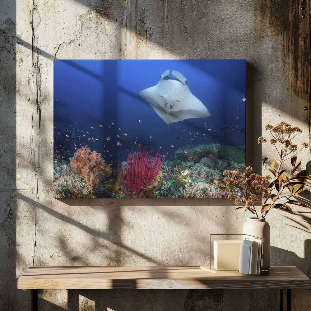 Ocean Manta Ray on the reef