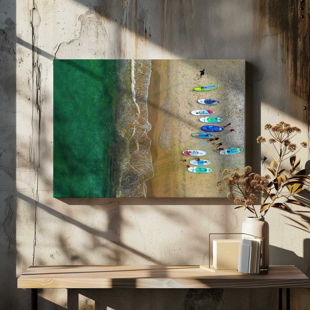 Early morning beach activities.