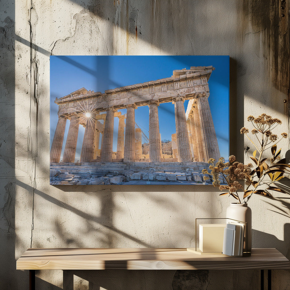 Art Prints of The Acropolis of Athens and Helios (Sun)