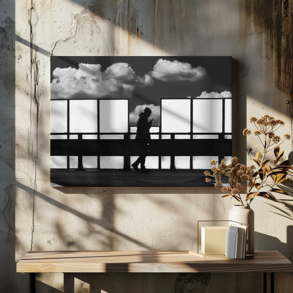 With head in the clouds.