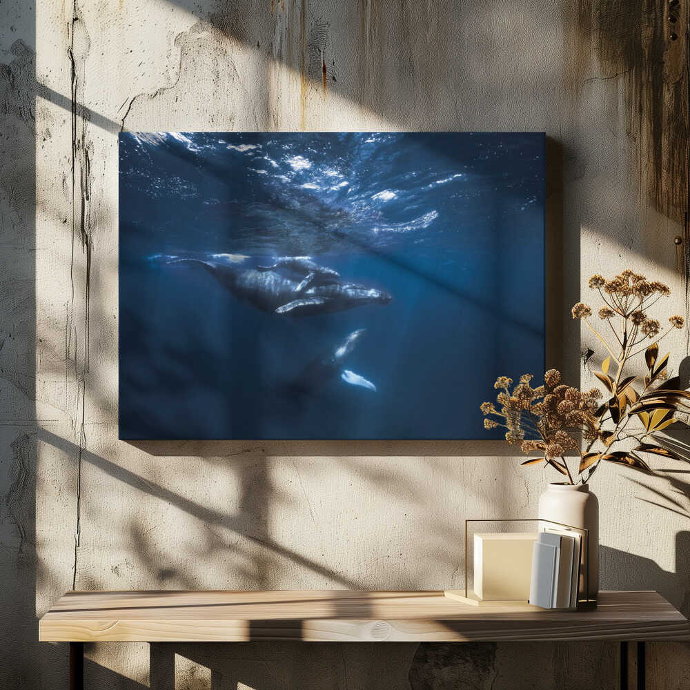 Humpback Whale on the blue