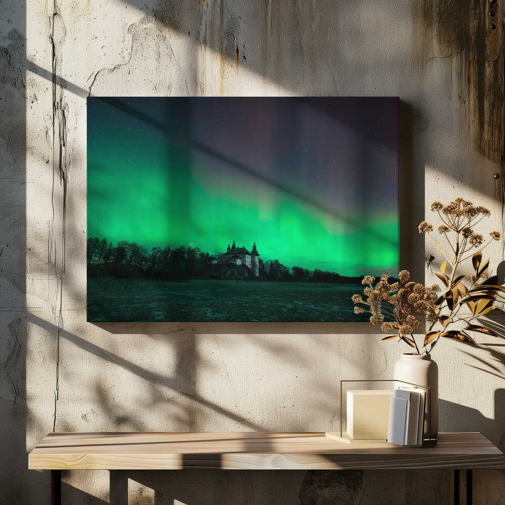 Ekenäs castle, Sweden under the northern lights.