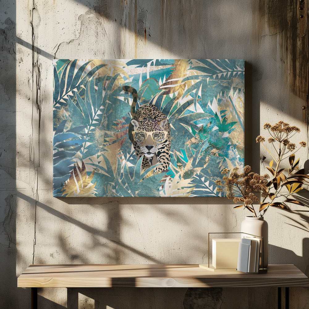 Jaguar Jungle Landscape Mural