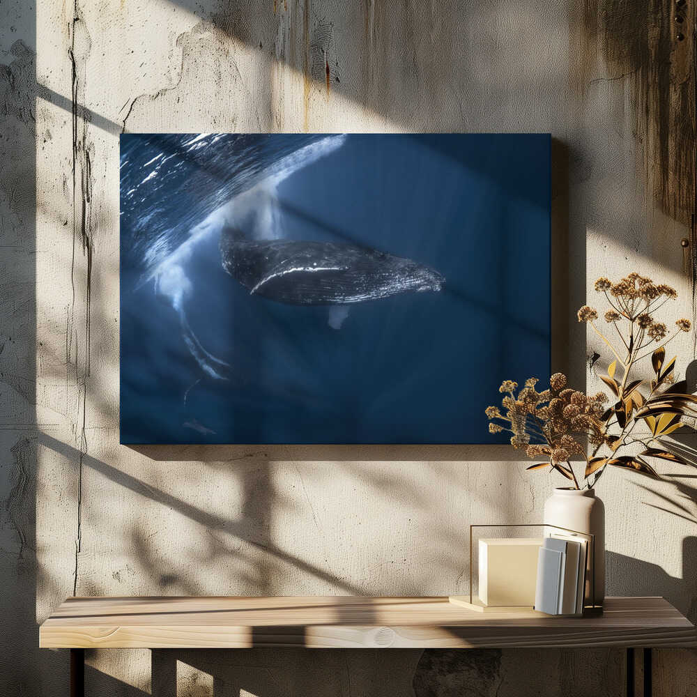 Humpback whale in active group