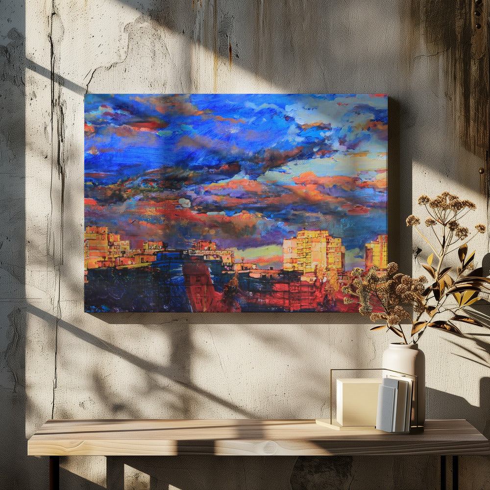 Sunset over the city