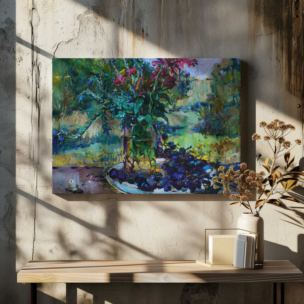 Wildflowers and grapes